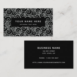 Tarjeta De Visita Resumen Swirl Spirl Black White Business Card