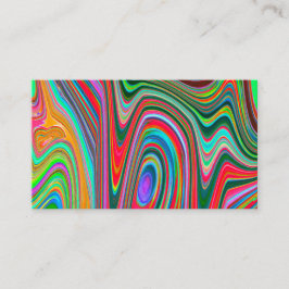 Tarjeta De Visita Resumen Trippy Red, Verde y Azul Arte Groovy