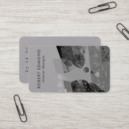 Tarjeta De Visita Resumen único de arte gris de lujo QR