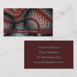 Tarjeta De Visita Resumen Vivid Fantasy Fractal Art Brown Blue