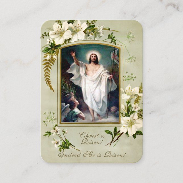 Tarjeta De Visita Resurrección de Pascua Cartas Sagradas Oración Pas (Anverso)