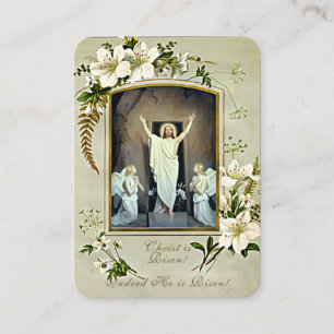 Tarjeta De Visita Resurrección de Pascua Cartas Sagradas Oración Pas