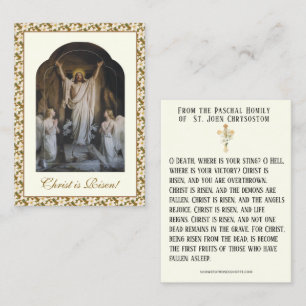 Tarjeta De Visita Resurrección de Pascua de Cristo Oración Pascual