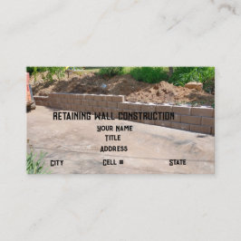 Tarjeta De Visita Retención de la construcción de muros