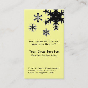 Tarjeta De Visita Retirada de la nieve, arado de la nieve
