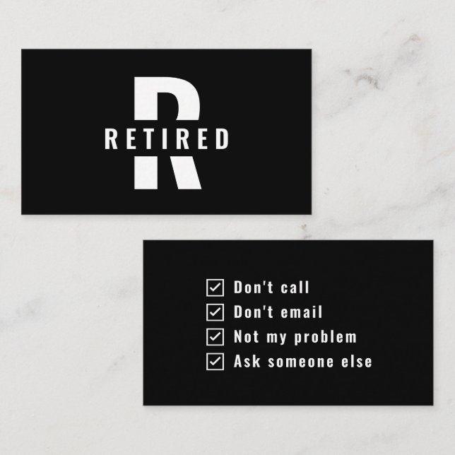 Tarjeta De Visita Retirada Pregúntenle a otra persona un divertidísi (Anverso / Reverso)