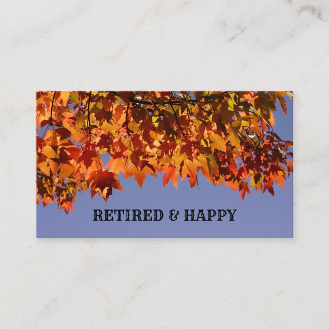 Tarjeta De Visita RETIRED Happy business cards Personalizado hojas d (Anverso)