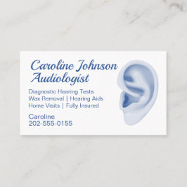 Tarjeta De Visita Retiro de la cera de cuidado ocular del audiólogo