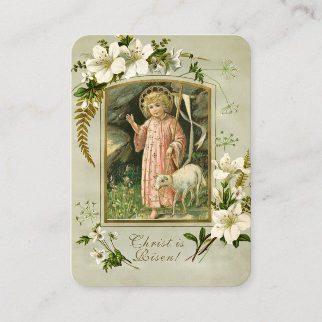Tarjeta De Visita Retiro de Pascuas Sagradas Oración Paschal (Anverso)