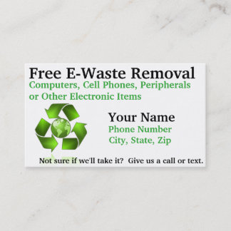Tarjeta De Visita Retiro libre de la E-Basura