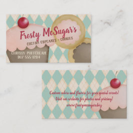 Tarjeta de visita retra de la panadería del argyle