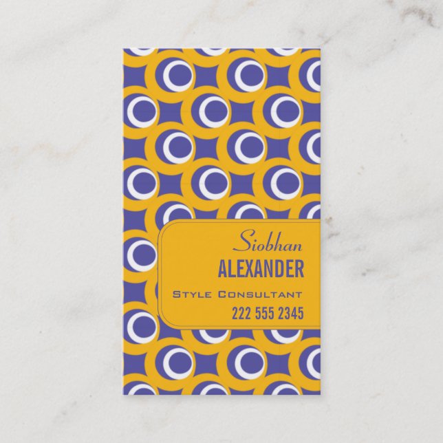 Tarjeta de visita retra de las burbujas (Anverso)