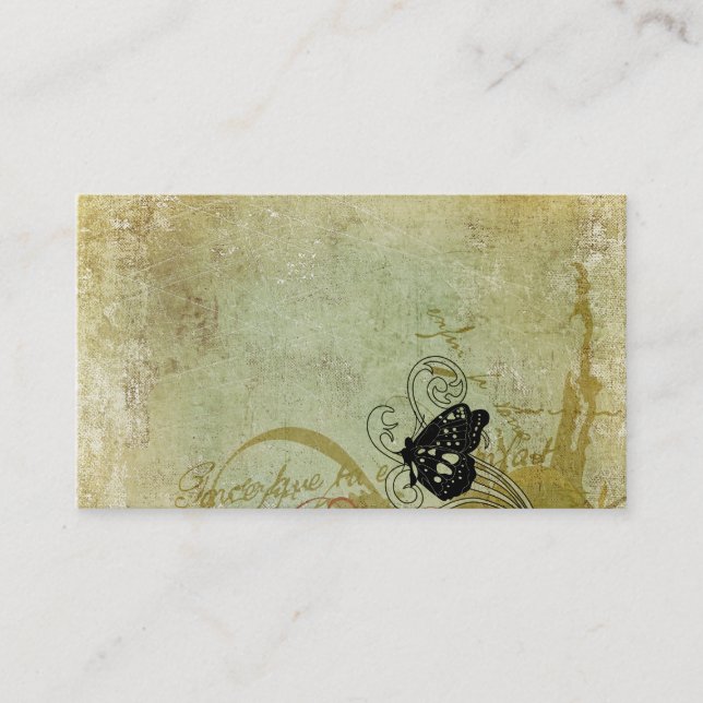 Tarjeta de visita retra de las mariposas (Anverso)