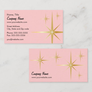 Tarjeta de visita retra de Starburst - rosa