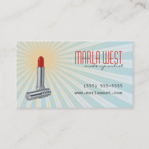 Tarjeta de visita retra del artista de maquillaje