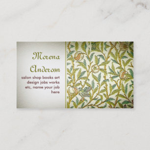 tarjeta de visita retra del estilo del follaje del