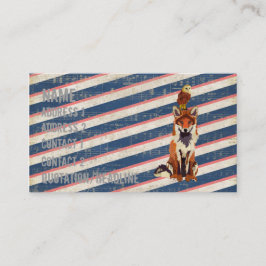 Tarjeta de visita retra del Fox y del búho del