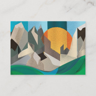 Tarjeta de visita retra del paisaje de la montaña