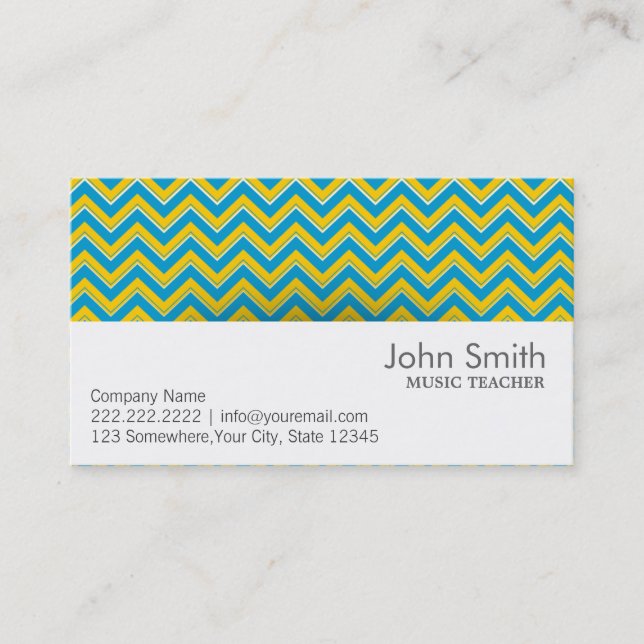 Tarjeta de visita retra del profesor de música del (Anverso)
