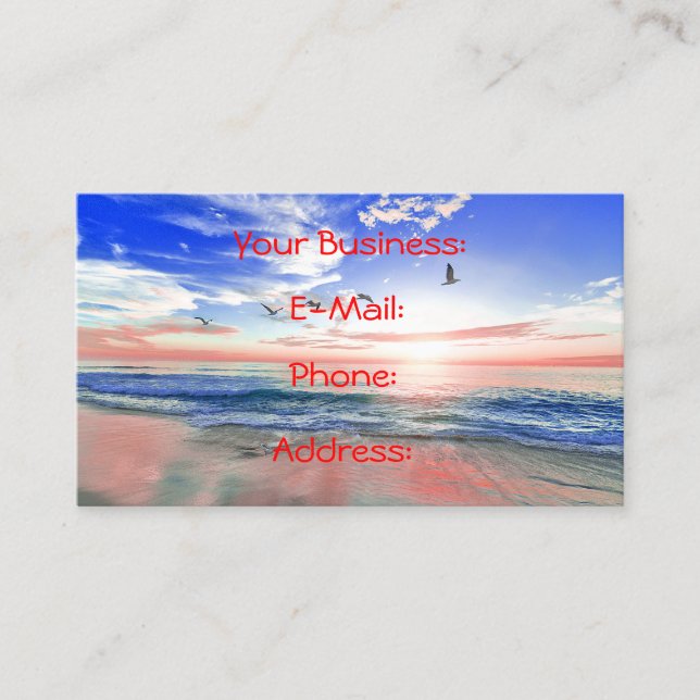 Tarjeta De Visita Retratamiento tropical pacífico de la playa (Anverso)