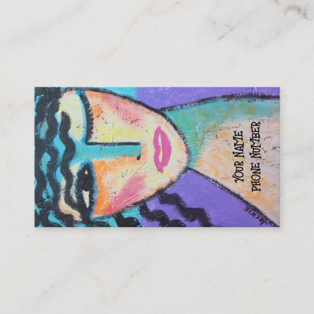 Tarjeta De Visita Retrato abstracto de Wink de una mujer (Anverso)