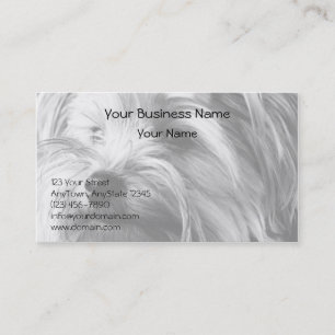 Tarjeta De Visita Retrato blanco y negro de Yorkshire Terrier Yorkie