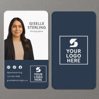 Retrato con el logotipo de la foto azul de la Mari