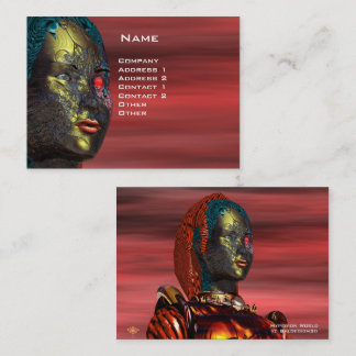 Tarjeta De Visita RETRATO DE ARES CYBORG , ciencia ficción de color