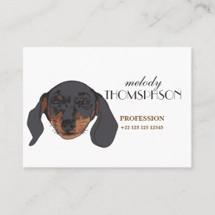 Tarjeta De Visita Retrato de Cute Dachshund