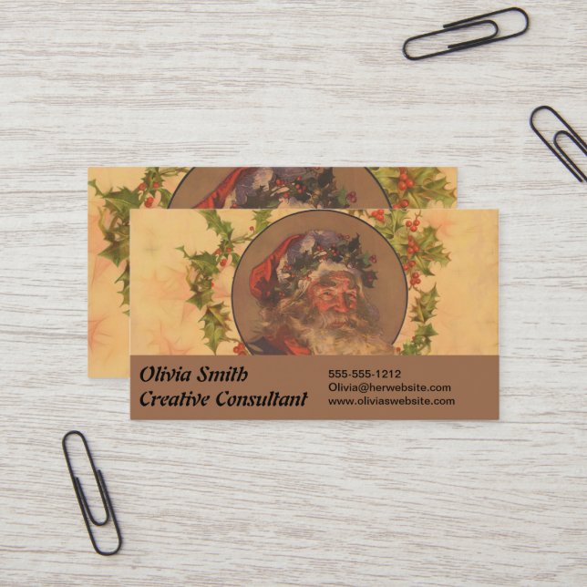 Tarjeta De Visita Retrato de época de los Navidades de Santa Claus (Anverso/Reverso In Situ)
