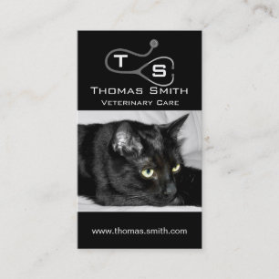 Tarjeta De Visita Retrato de gato negro lindo