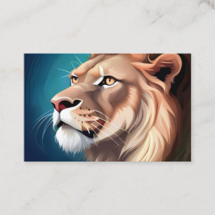 Tarjeta De Visita Retrato de león de lado posado-56557