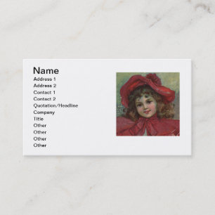 Tarjeta De Visita Retrato de niña victoriana de Navidad con sombrero