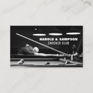 Tarjeta De Visita Retrato de Snooker Club, Piscina y Jugador/Club Sn