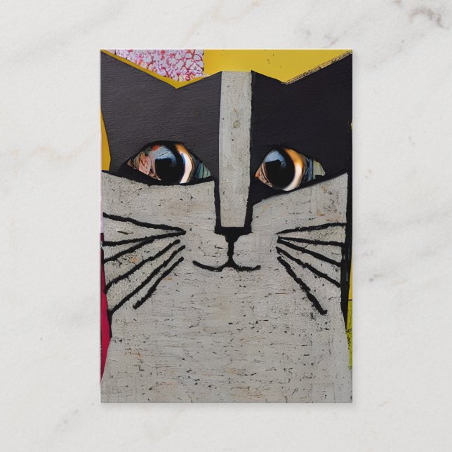 Tarjeta De Visita Retrato de un arte de la escuela de un gato (Anverso)