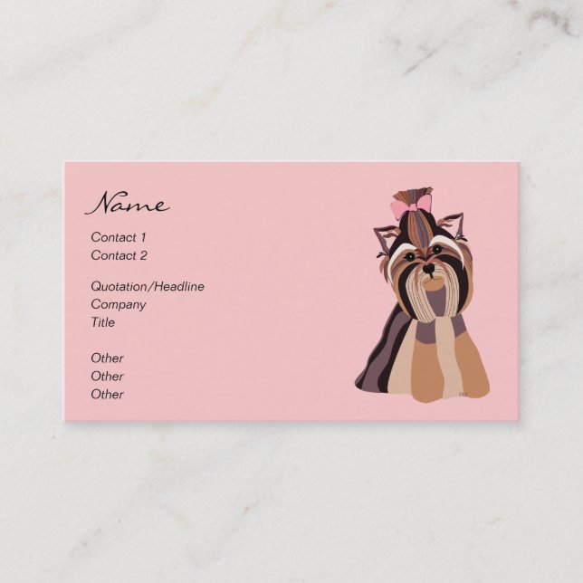 Tarjeta De Visita Retrato de Yorkie (Anverso)
