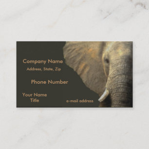 Tarjeta De Visita Retrato del elefante