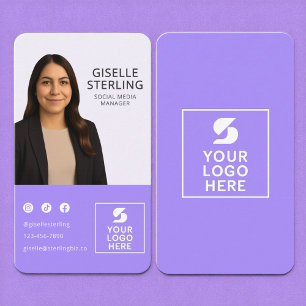 Tarjeta De Visita Retrato moderno con el logotipo de la foto en colo