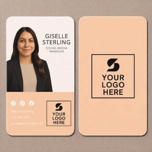 Tarjeta De Visita Retrato moderno con el logotipo fotográfico del Na