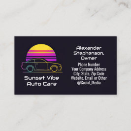 Tarjeta De Visita Retro 1980s Sunset Sports Car Auto Mechanic