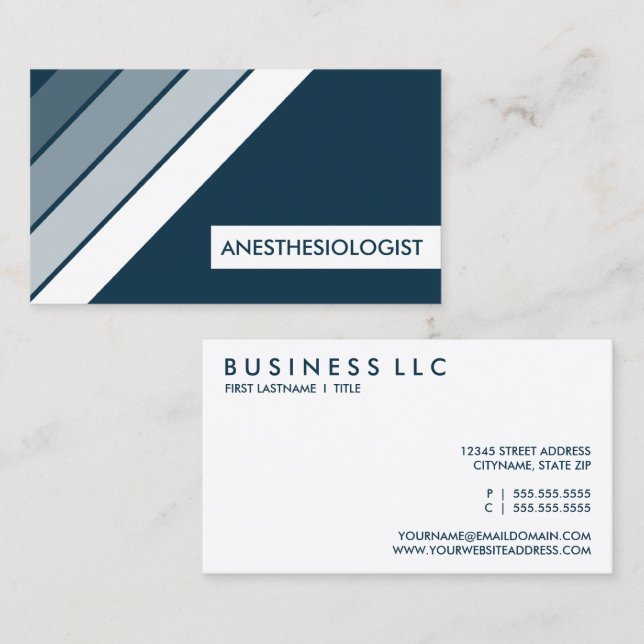 tarjeta de visita retro ANESTHESIOLOGIST (Anverso / Reverso)