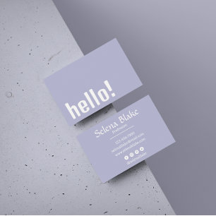 Tarjeta De Visita Retro Boho de moda - Morado moderno y Blanco