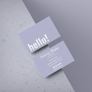 Tarjeta De Visita Retro Boho de moda - Morado moderno y Blanco