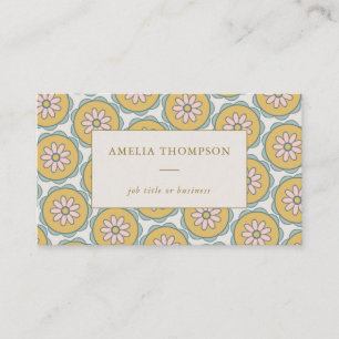 Tarjeta De Visita Retro Boho Mandala Floral Personalizado