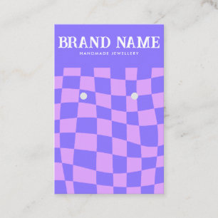 Tarjeta De Visita Retro Bold Beach Earrings Display Card Purple