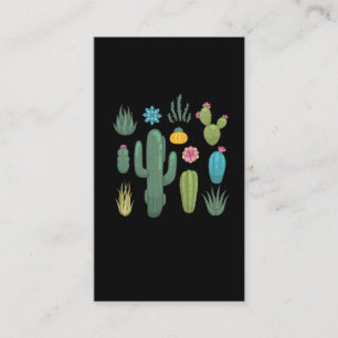 Tarjeta De Visita Retro Cactus Educación Plantas Suculentas Botáni