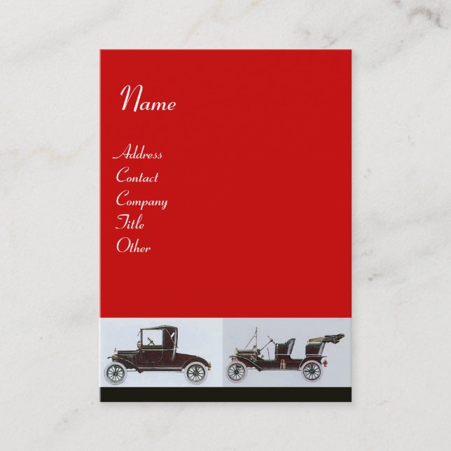 Tarjeta De Visita RETRO CARS 2- Reparaciones automáticas, automoción (Anverso)