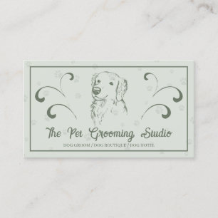Tarjeta De Visita Retro Classy Style Mascota Dog Golden Retriever