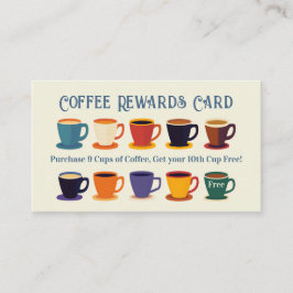 Tarjeta De Visita Retro Coffee Shop Rewards Loyalty Punch Card