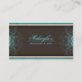Tarjeta De Visita Retro con clase moderno elegante del damasco del